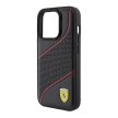 Ferrari FEHCP15LPWAK Perforated Waves Metal Logo iPhone 15 Pro 6.1", hátlap, tok, fekete