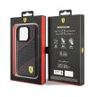 Ferrari FEHCP15LPWAK Perforated Waves Metal Logo iPhone 15 Pro 6.1", hátlap, tok, fekete