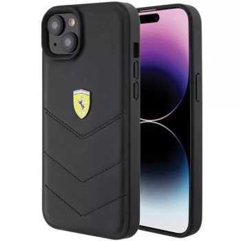   Ferrari FEHCP15MRDUK Quilted Metal Logo iPhone 14 Plus/15 Plus 6.7", hátlap, tok, fekete