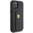 Ferrari FEHCP15SGSPSPSIK Grip Stand Metal Logo iPhone 15 6.1", hátlap, tok, fekete