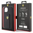 Ferrari FEHCP15SGSPSPSIK Grip Stand Metal Logo iPhone 15 6.1", hátlap, tok, fekete