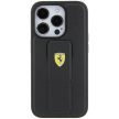 Ferrari FEHCP15XGSPSPSIK Grip Stand Metal Logo iPhone 15 Pro Max 6.7", hátlap, tok, fekete