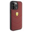 Ferrari FEHCP15XRDUR Leather Stitched Lines iPhone 15 Pro Max 6.7" hátlap, tok, piros