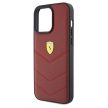 Ferrari FEHCP15XRDUR Leather Stitched Lines iPhone 15 Pro Max 6.7" hátlap, tok, piros
