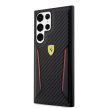 Ferrari Samsung Galaxy S23 Ultra Carbon Contrast Edges (FEHCS23LNPYK) hátlap, tok, fekete