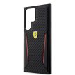Ferrari Samsung Galaxy S23 Ultra Carbon Contrast Edges (FEHCS23LNPYK) hátlap, tok, fekete