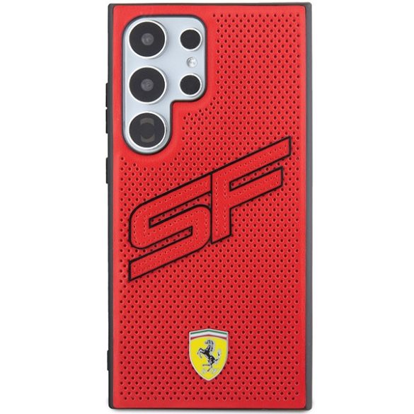 Ferrari Samsung Galaxy S24 Ultra Big SF Perforated (FEHCS24LPINR) hátlap, tok, piros