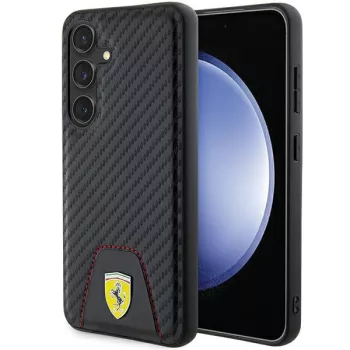   Ferrari FEHCS24SN3PUK Carbon Stitched Bottom Samsung Galaxy S24 , hátlap, tok, fekete