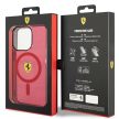 Ferrari FEHMP14LURKR Translucent Magsafe iPhone 14 Pro 6,1" hátlap, tok, piros