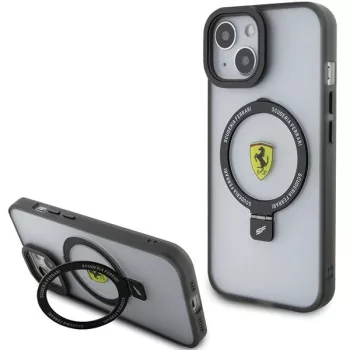   Ferrari FEHMP15MUSCAK Ring Stand 2023 Collection MagSafe iPhone 14 Plus/15 Plus 6.7", hátlap, tok, fekete