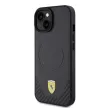 Ferrari iPhone 15 Carbon Metal Logo MagSafe (FEHMP15SPTEK) MagSafe hátlap, tok, fekete