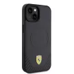 Ferrari iPhone 15 Carbon Metal Logo MagSafe (FEHMP15SPTEK) MagSafe hátlap, tok, fekete