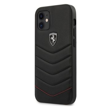   Ferrari FEHQUHCP12SBK Off Track Quilted iPhone 12 mini 5.4", hátlap, tok, fekete
