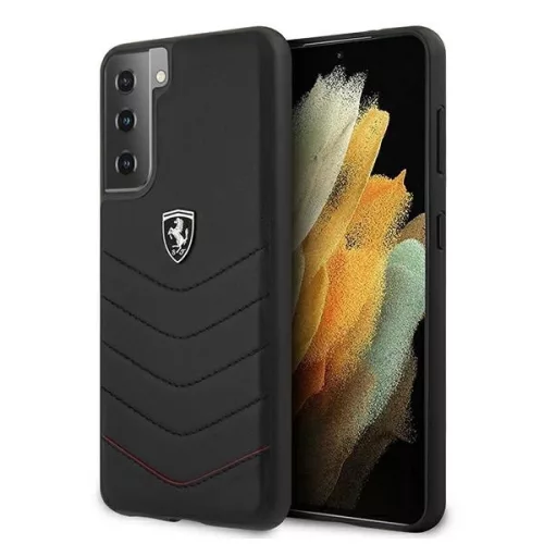 Ferrari FEHQUHCS21MBK Off Track Quilted Samsung Galaxy S21+ G996, hátlap, tok, fekete