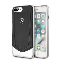   Ferrari iPhone 6 Plus/7 Plus/8 Plus Heritage Aluminium V stripe hátlap, tok, fekete