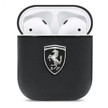   Ferrari Airpods Off Track valódi bőr (FEOA2LEBK) tok, fekete