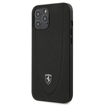  Ferrari FEOGOHCP12LBK Off Track Perforated iPhone 12 Pro Max 6.7", hátlap, tok, fekete