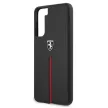 Ferrari FEOSIHCS21MBK Off Track Leather Nylon Stripe Samsung Galaxy S21+ G996, hátlap, tok, fekete