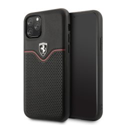   Ferrari iPhone 11 Pro Off Track Victory eredeti bőr hátlap, tok, fekete