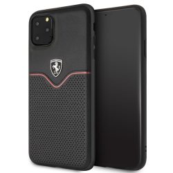   Ferrari iPhone 11 Pro Max Off Track Victory eredeti bőr (FEOVEHCN65BK) hátlap, tok, fekete