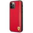 Ferrari FESAXHCP12LRE On Track Carbon Stripe iPhone 12 Pro Max 6.7", hátlap, tok, piros