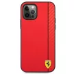 Ferrari FESAXHCP12LRE On Track Carbon Stripe iPhone 12 Pro Max 6.7", hátlap, tok, piros