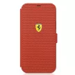 Ferrari FESPEFLBKP12SRE On Track Perforated iPhone 12 mini 5,4", oldalra nyíló tok, piros