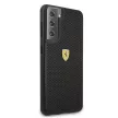 Ferrari FESPEHCS21MBK On Track Perforated Samsung Galaxy S21+ G996, hátlap, tok, fekete
