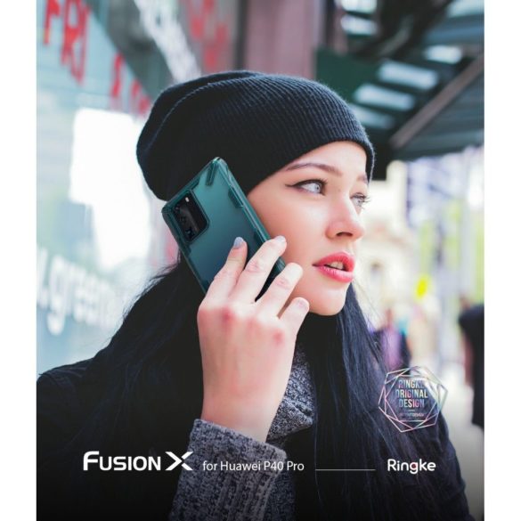 Ringke Fusion X Huawei P40 Pro hátlap, tok, zöld