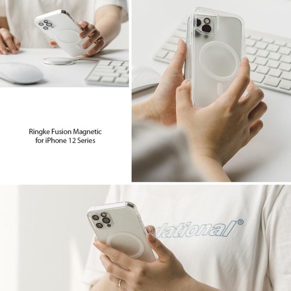 Ringke Fusion Magsafe Iphone 12/12 Pro hátlap, tok matt, átlátszó