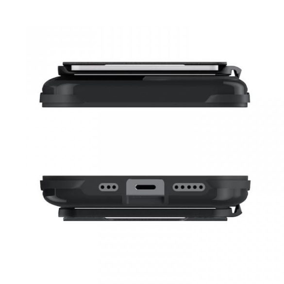 GHOSTEK iPhone 12 Pro Exec 4 Magnetic Wallet ütésálló hátlap tok, kártyatartóval, fekete