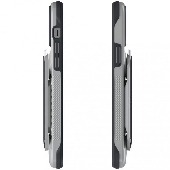 GHOSTEK iPhone 12 Pro Exec 4 Magnetic Wallet ütésálló hátlap tok, kártyatartóval, szürke