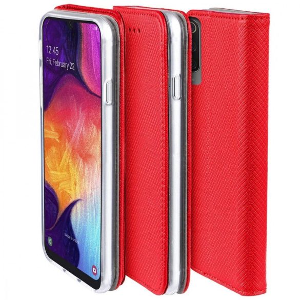 Smart Magnet Huawei Y6 (2018) oldalra nyíló tok, piros