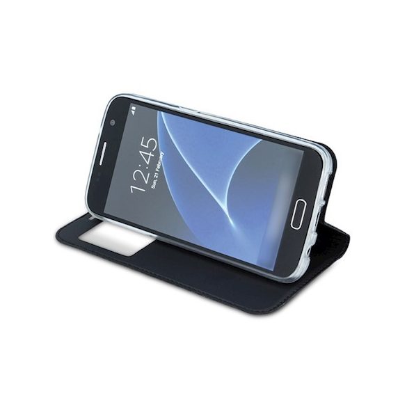 Smart Look Samsung Galaxy A6 Plus (2018), oldalra nyíló tok, fekete