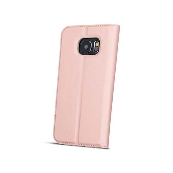 Smart Look Samsung Galaxy A6 Plus (2018) oldalra nyíló tok, rozé arany
