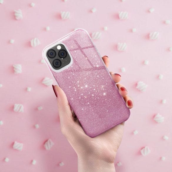Glitter 3in1 Case iPhone X/Xs hátlap, tok, rózsaszín