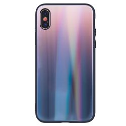 Aurora Glass iPhone 7/8/SE (2020) hátlap, tok, barna-fekete