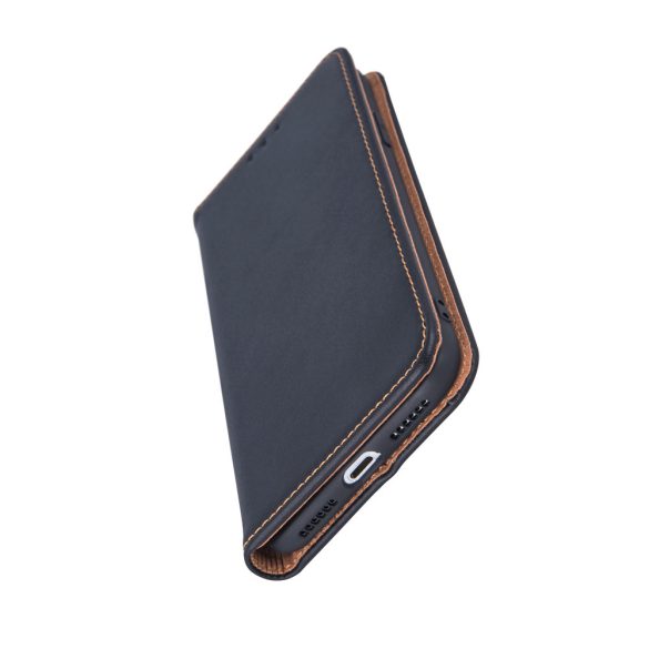 Genuine Leather Smart Pro Samsung Galaxy A50/A30s/A50s eredeti bőr oldalra nyíló tok, fekete