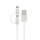 Setty USB Cable 2in1 Micro-USB és Lightning kábel, 2A, 1m, fehér