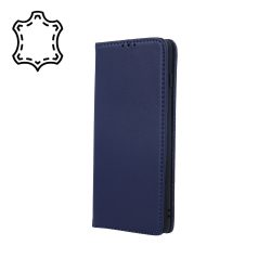   Genuine Leather Smart Pro Xiaomi Redmi Note 8 eredeti bőr oldalra nyíló tok, sötétkék