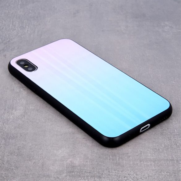 Aurora Glass Samsung Galaxy Note 10 Lite/A81 hátlap, tok, kék-rózsaszín