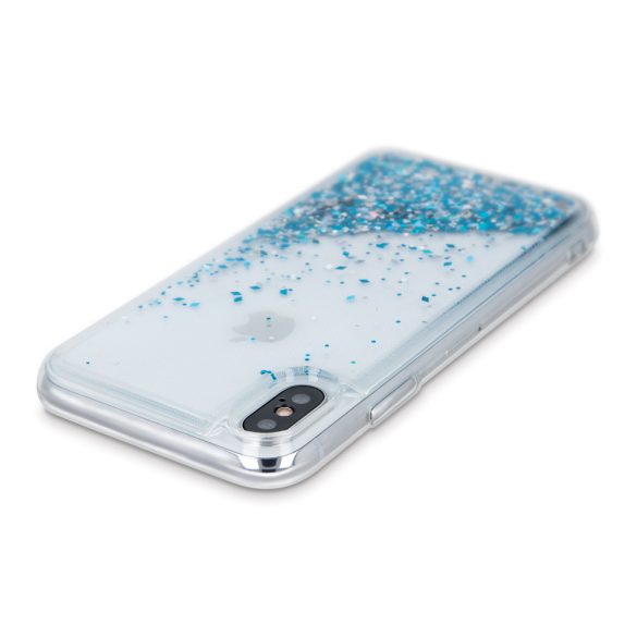 Liquid Sparkle Samsung Galaxy S10 Lite/A91 hátlap, tok, kék