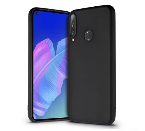 Huawei P40 Lite Matt TPU szilikon hátlap, tok, fekete