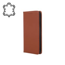   Genuine Leather Smart Pro Samsung Galaxy A41 eredeti bőr oldalra nyíló tok, barna