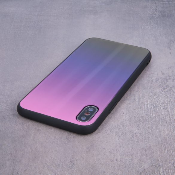 Aurora Glass Huawei P40 Pro hátlap, tok, rózsaszín hátlap, tok, fekete