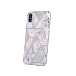   Geometric Marmur Case iPhone 12/12 Pro hátlap, tok, rózsaszín
