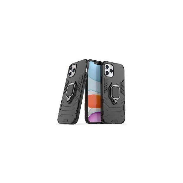 Armor Ring iPhone 12/12 Pro ütésálló hátlap, tok, fekete