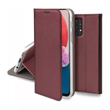   Smart Magnetic Samsung Galaxy A12/M12 oldalra nyíló tok, bordó