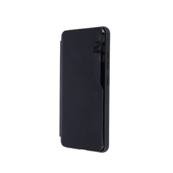 Eco Leather View Case 2 Samsung Galaxy A12/M12 oldalra nyíló tok, fekete