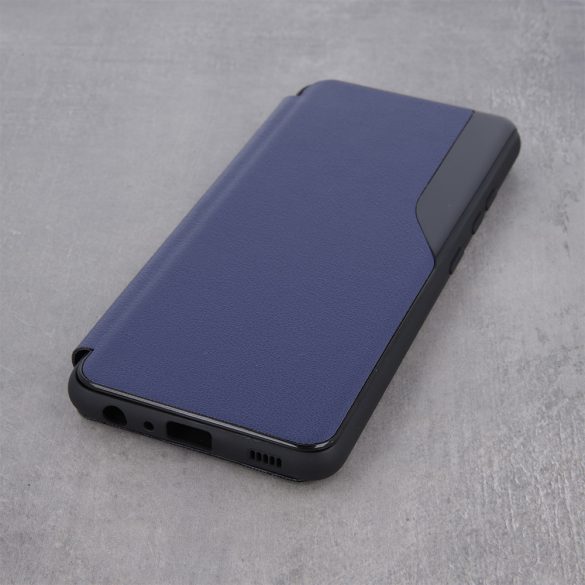 Eco Leather View Case 2 Samsung Galaxy A12/M12 oldalra nyíló tok, sötétkék